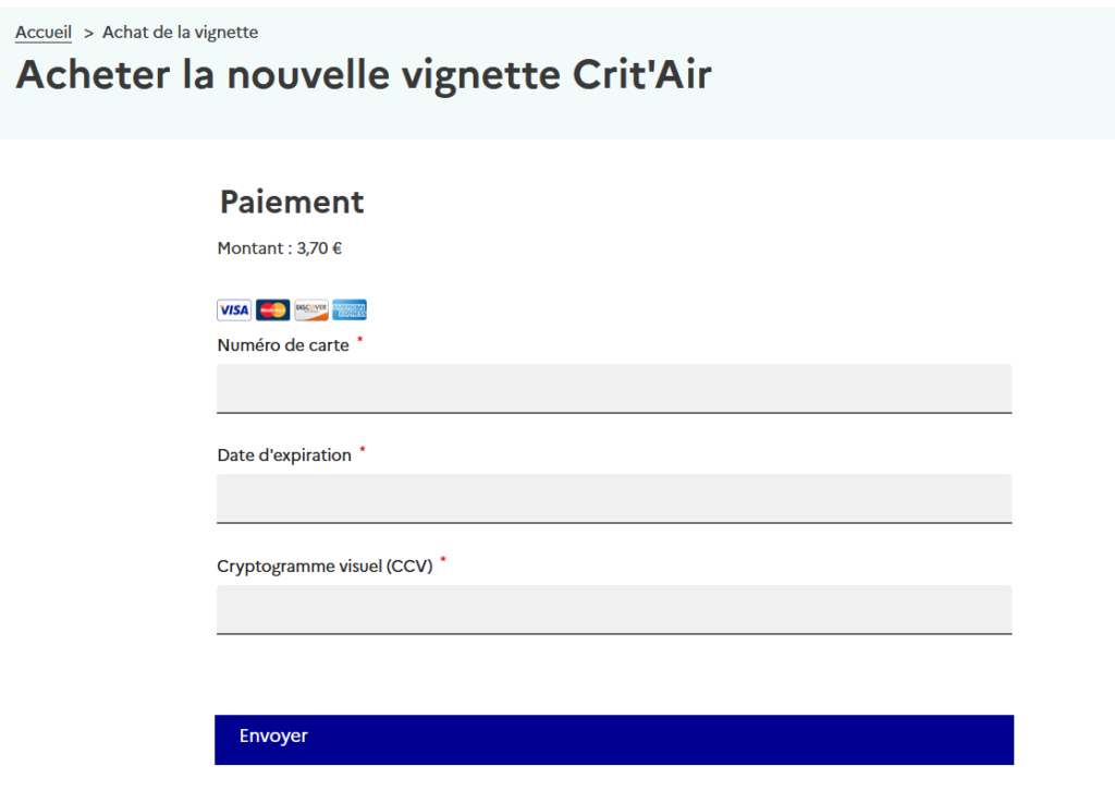 Arnaque vignette critair - paiement