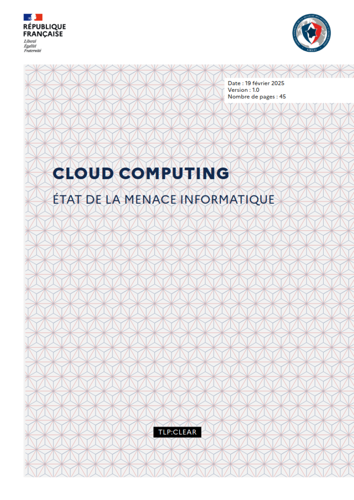 ANSSI - Couverture cloud computing etat de la menace